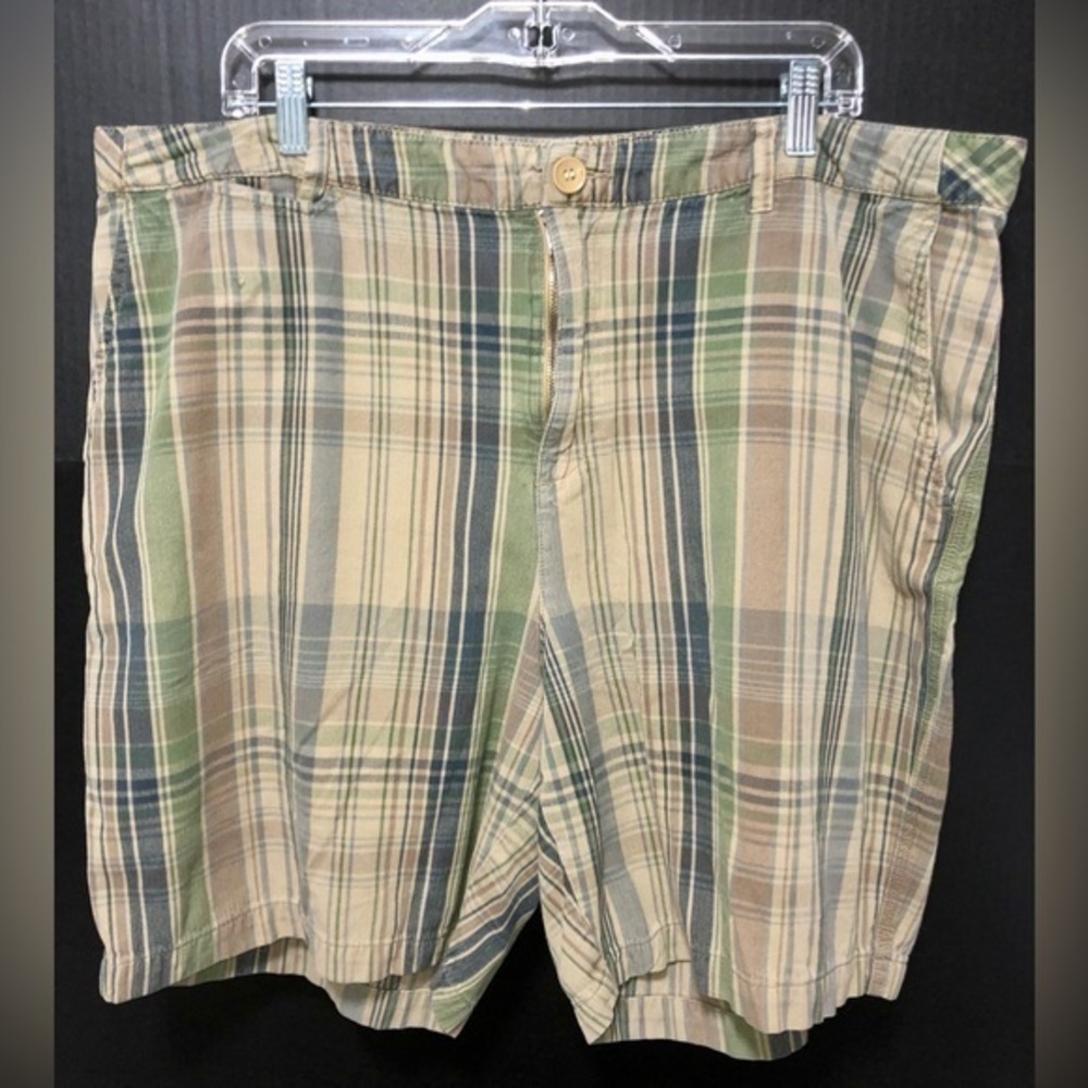 🕸️Quiksilver Plaid Walkshorts Casual Summer Khaki Green